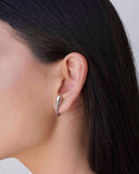 Ear Hook Gota Lisa 2.4 cm Ródio Branco