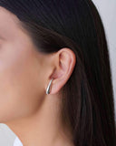 Ear Hook Gota Lisa 2.4 cm Ródio Branco