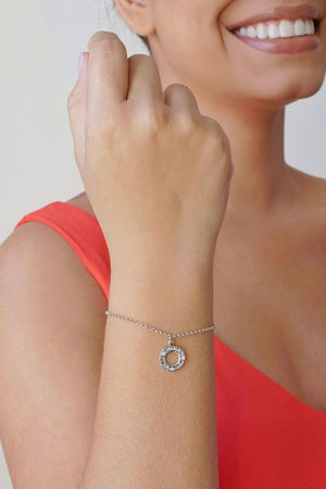 Pulseira Elos Portugueses Livrai-nos do Mal Ródio Branco