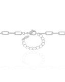 Gargantilha Elos Ovais 4 mm Ródio Branco - 40 cm