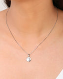 Gargantilha Veneziana Coração Liso Ródio Branco - 45 cm