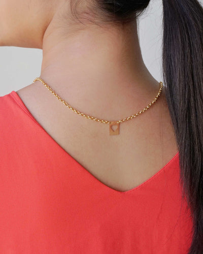 Escapulário A Medida do Amor e o Amor Sem Medidas Banhado a Ouro 18K - 60 cm
