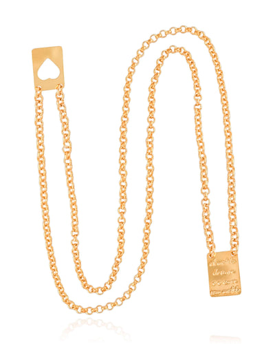 Escapulário A Medida do Amor e o Amor Sem Medidas Banhado a Ouro 18K - 60 cm