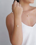 Pulseira Veneziana Pérola 10 mm Banhado a Ouro 18K