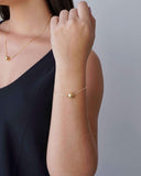 Pulseira Veneziana Bola Lisa 10 mm Banhado a Ouro 18K