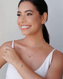 Gargantilha Veneziana Bola Lisa 8 mm Banhado a Ouro 18K - 45 cm