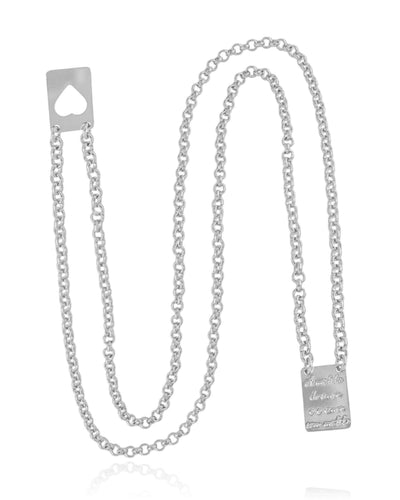 Escapulário A Medida do Amor e o Amor Sem Medidas Ródio Branco - 60 cm