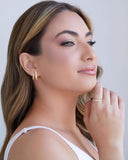 Anel Cravejado Cristal Tamanho 18 Banhado a Ouro 18K