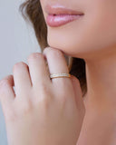 Anel Cravejado Cristal Tamanho 18 Banhado a Ouro 18K