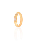 Anel Cravejado Cristal Tamanho 18 Banhado a Ouro 18K
