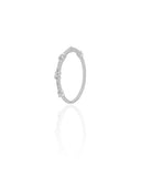 Anel Detalhado Cravejado Cristal Tamanho 18 Ródio Branco
