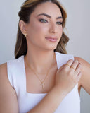 Anel Detalhado Cravejado Cristal Tamanho 22 Banhado a Ouro 18K