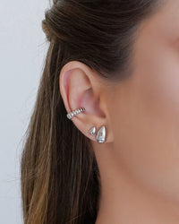 Brinco Gota Lisa 6 mm Ródio Branco