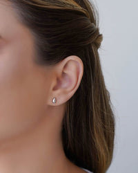 Brinco Gota Lisa 6 mm Ródio Branco