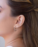 Brinco Argola Fio Diamantada 1.8 cm Ródio Branco