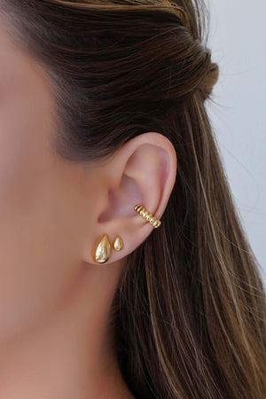 Brinco Gota Lisa 1.3 cm Banhado a Ouro 18K