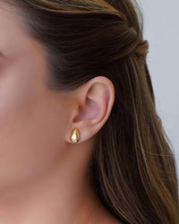 Brinco Gota Lisa 1.3 cm Banhado a Ouro 18K