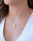 Gargantilha Nylon Coração Liso 1.5 cm Banhado a Ouro 18K - 40 cm