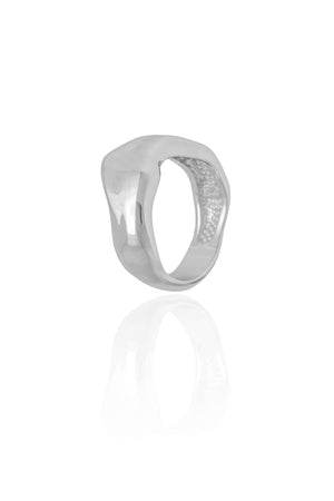 Anel Orgânico Liso Tamanho 14 Ródio Branco