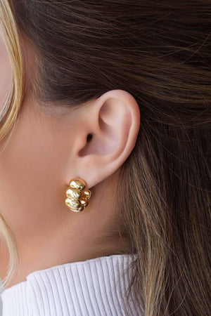 Brinco Argola Gomos Lisos 2.0 cm Banhado a Ouro 18K