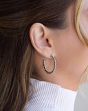 Brinco Argola Torcida 3.1 cm Ródio Branco