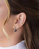 Brinco Argola Triangular Lisa 1.6 cm Ródio Branco