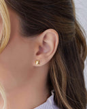 Brinco Quadrado Liso 6 mm Banhado a Ouro 18K