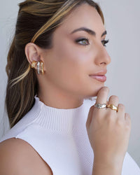 Piercing Martelado Banhado a Ouro 18K