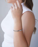 Bracelete Tratorado 6 mm Ródio Branco