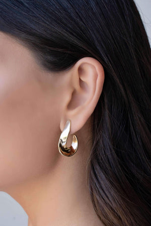 Brinco Argola Torcida 3.1 cm Banhado a Ouro 18K