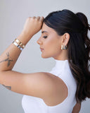 Brinco Argola Quadrada Lisa 1.9 cm Ródio Branco