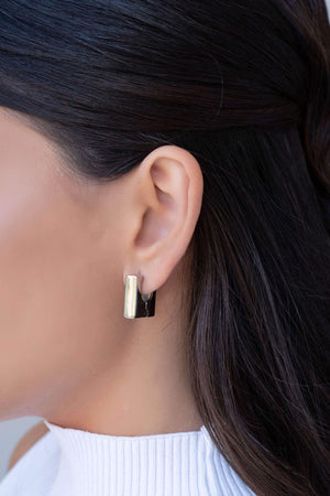 Brinco Argola Quadrada Lisa 1.9 cm Ródio Branco