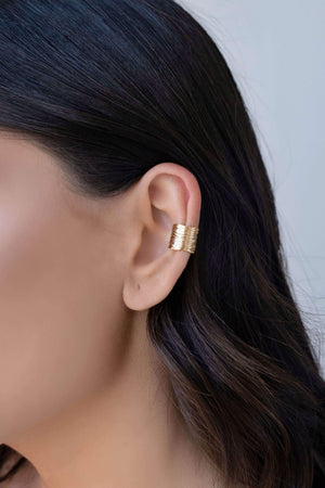 Piercing Texturizado Banhado a Ouro 18K