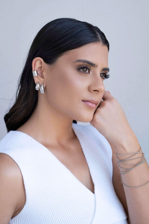 Piercing Texturizado Ródio Branco