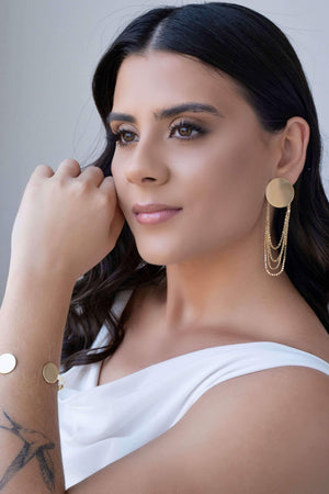 Brinco Redondo Franjas Banhado a Ouro 18K