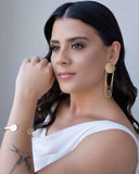 Brinco Redondo Franjas Banhado a Ouro 18K