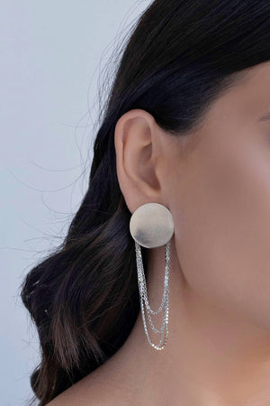 Brinco Redondo Franjas Ródio Branco