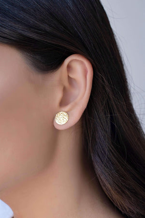 Brinco Redondo Orgânico 12 mm Banhado a Ouro 18K