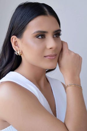 Brinco Argola Torcida Lisa 1.8 cm Ródio Branco