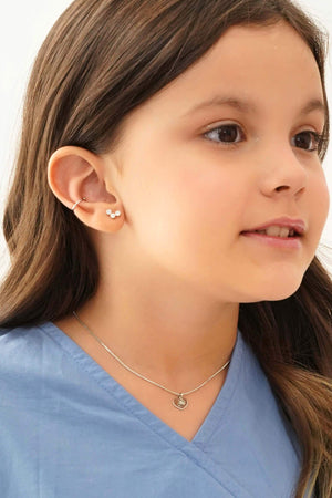 Brinco Infantil Pontos de Luz Cristal Cravação Inglesa Ródio Branco