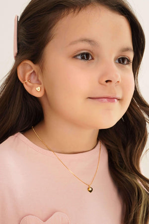 Gargantilha Infantil Veneziana Coração Ponto de Luz Cristal Banhado a Ouro 18K