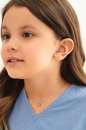 Gargantilha Infantil Veneziana Coração Ponto de Luz Cristal Ródio Branco