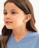 Gargantilha Infantil Veneziana Coração Ponto de Luz Cristal Ródio Branco