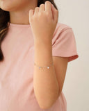 Pulseira Infantil Pontos de Luz Coloridos Ródio Branco