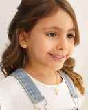 Brinco Infantil Laço Texturizado Banhado a Ouro 18K