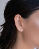Brinco Círculo Cravejado Cristal 6 mm Banhado a Ouro 18K