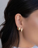 Brinco Argola Click Lisa 1.3 cm Banhado a Ouro 18K