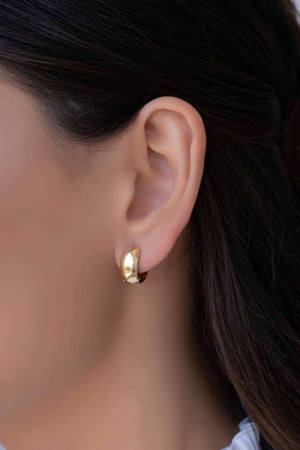 Brinco Argola Click Lisa 1.3 cm Banhado a Ouro 18K