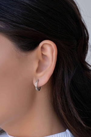 Brinco Argola Click Grumet 1.4 cm Ródio Branco