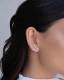 Ear Cuff Cravejado Cristal Ródio Branco